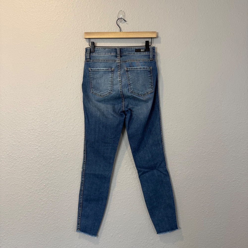KUT from the Kloth Women's Size 0 Blue Connie Fab Ab Ankle Skinny Jeans - Picture 3 of 12